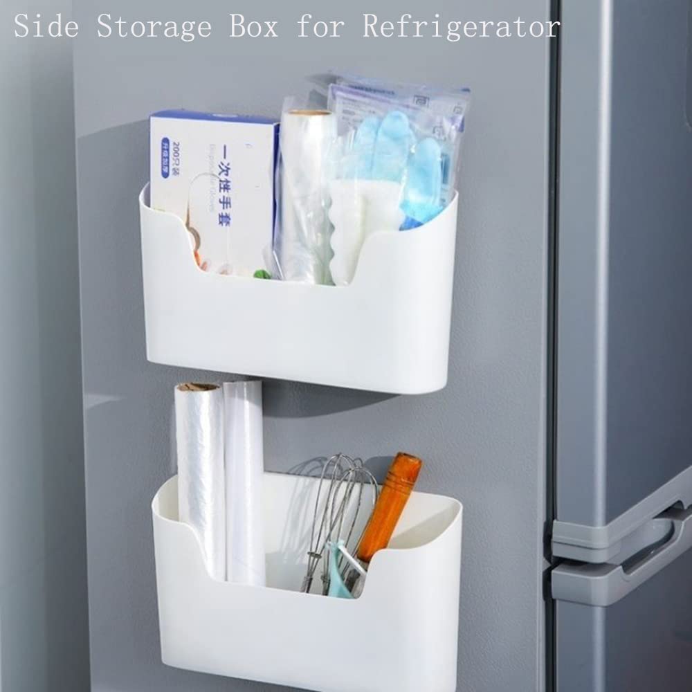 EigPluy 2 Stück Küchenschranktür-Aufbewahrungsbox,Selbstklebendes Wandmontierte Aufbewahrungsbox, Schrank/Badezimmer/Kühlschrank Kleine Gegenstände Organizer Aufbewahrungsbox