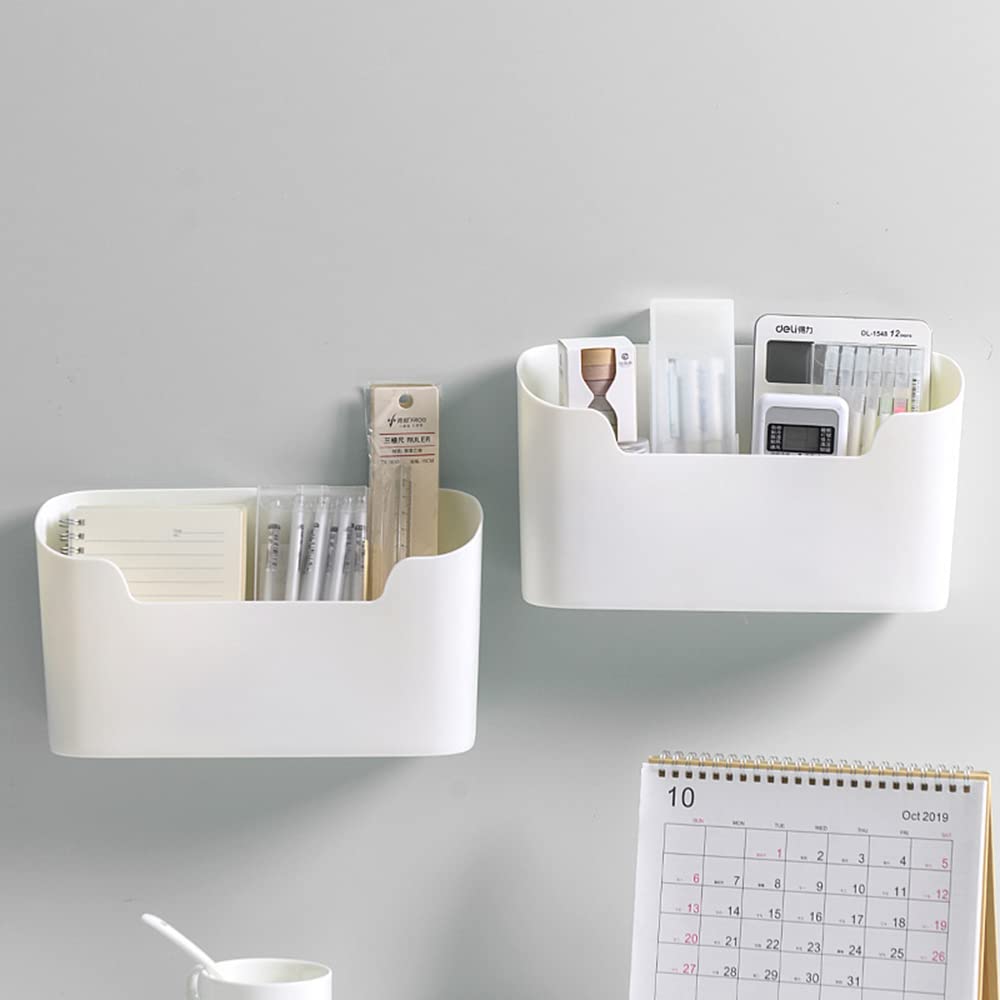 EigPluy 2 Stück Küchenschranktür-Aufbewahrungsbox,Selbstklebendes Wandmontierte Aufbewahrungsbox, Schrank/Badezimmer/Kühlschrank Kleine Gegenstände Organizer Aufbewahrungsbox
