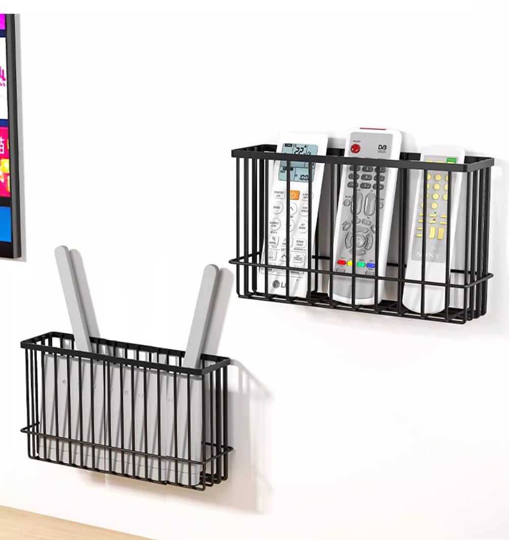 EigPluy 2 Stück Küchenschranktür-Aufbewahrungsbox,Selbstklebendes Wandmontierte Aufbewahrungsboxen, Schrank/Badezimmer/Kühlschrank Kleine Gegenstände Organizer Aufbewahrungsbox (Schwarz)