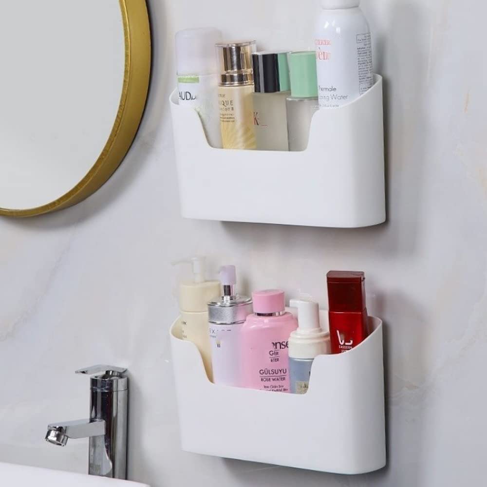 EigPluy 2 Stück Küchenschranktür-Aufbewahrungsbox,Selbstklebendes Wandmontierte Aufbewahrungsbox, Schrank/Badezimmer/Kühlschrank Kleine Gegenstände Organizer Aufbewahrungsbox