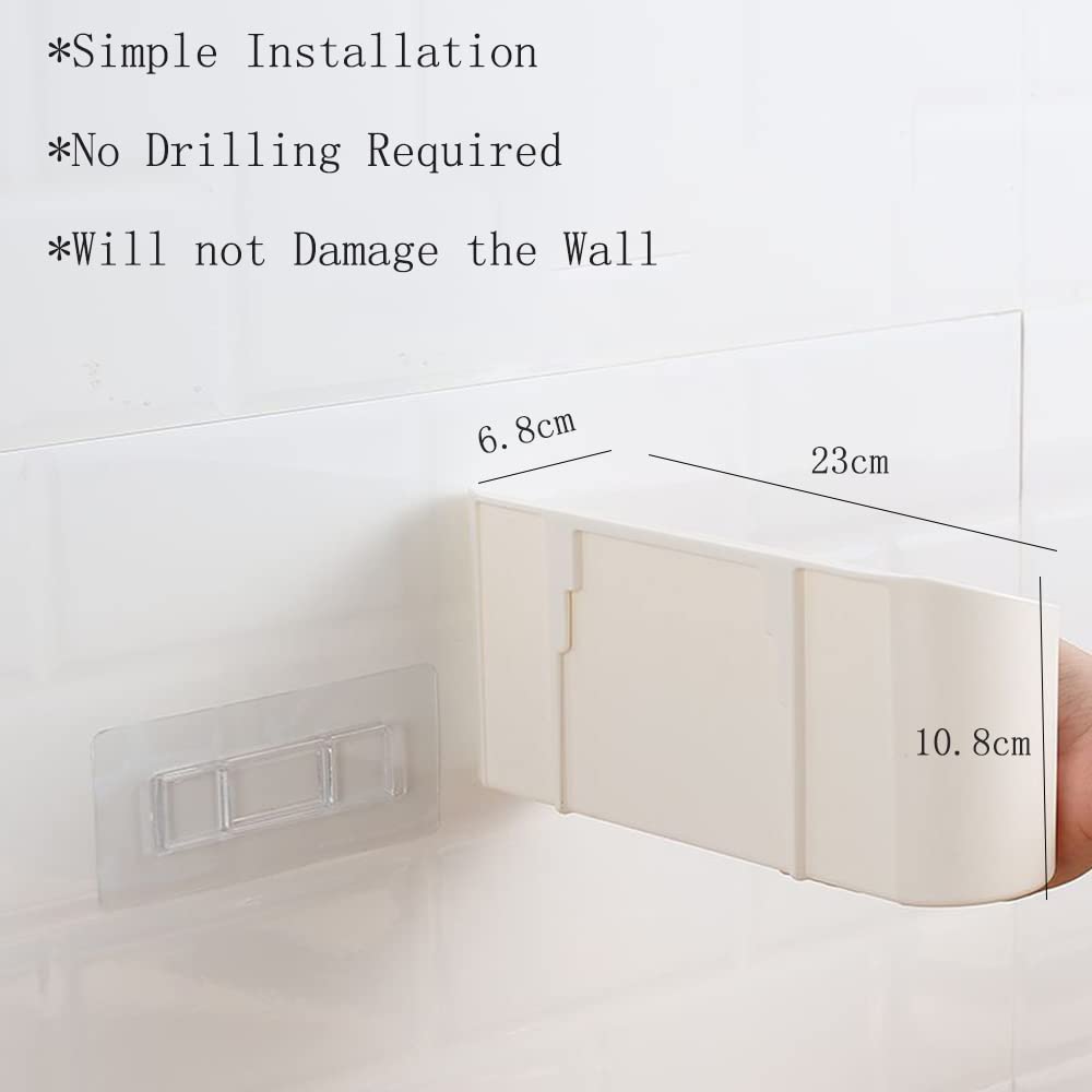 EigPluy 2 Stück Küchenschranktür-Aufbewahrungsbox,Selbstklebendes Wandmontierte Aufbewahrungsbox, Schrank/Badezimmer/Kühlschrank Kleine Gegenstände Organizer Aufbewahrungsbox