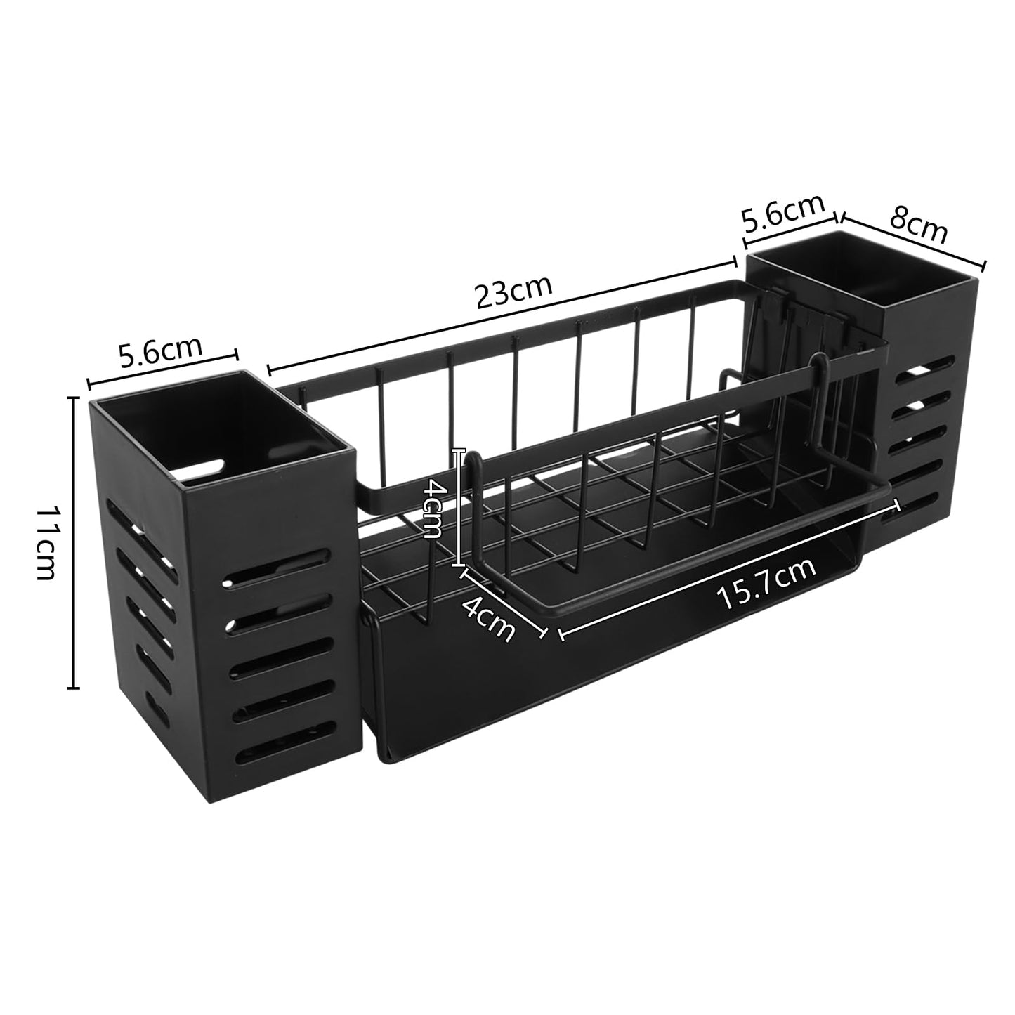 ASelected Spülbecken Organizer Küchen Organizer Spüle Organizer mit Selbstentleerender Ablaufwanne und Spüllappenhalter für Küche & Badezimmer