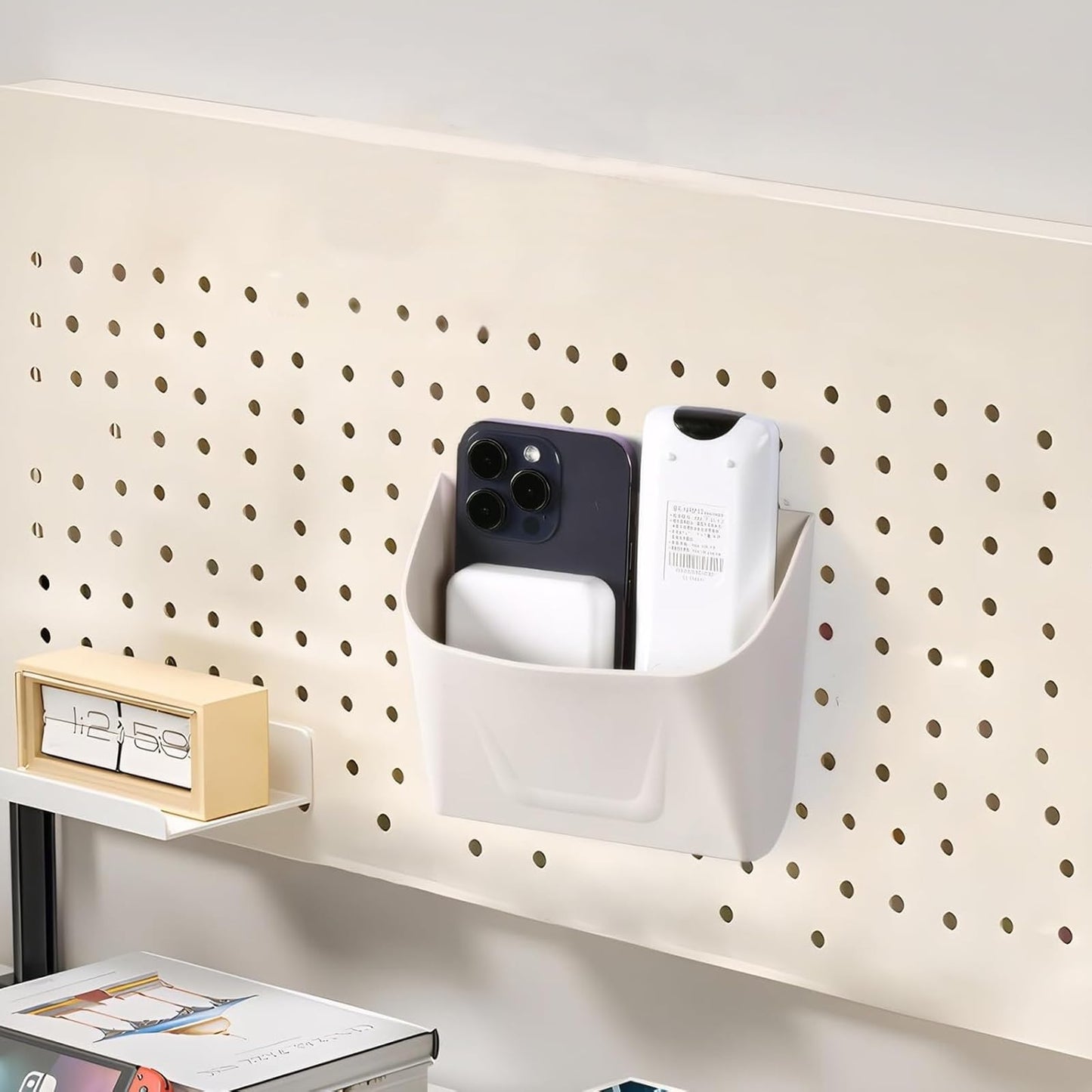 SoeUyd Küchenschranktür Aufbewahrungsbox, Selbstklebende Wandmontierte Aufbewahrungsbox, Schranktür Organizer, Organisation Küche, Geeignet für Bad, Kühlschrank, Kleine Gegenstände Aufbewahrungsboxs