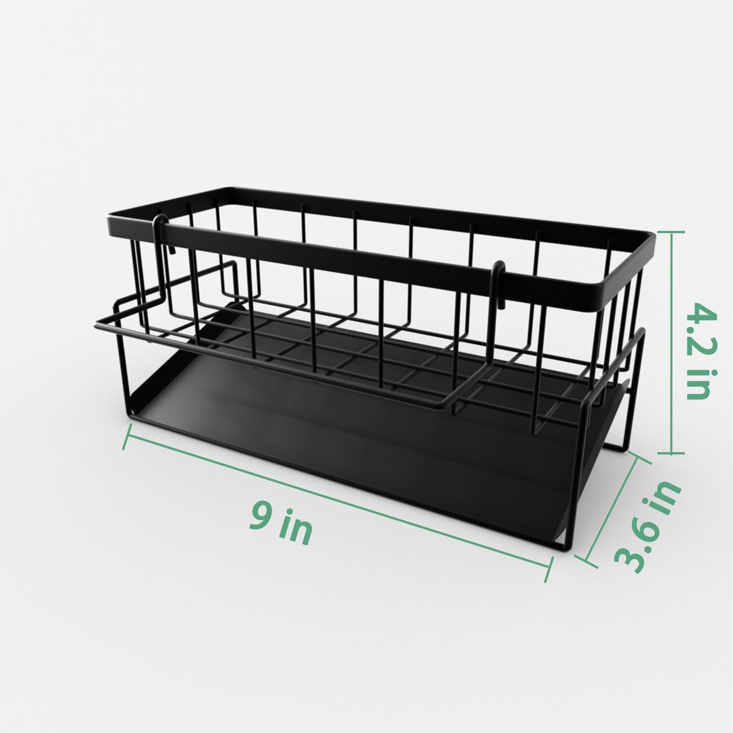 wenrescry Spülbecken Organizer – Küchen Schwammhalter mit Selbstentleerender Ablaufwanne und Spüllappenhalter, ideal für Küche und Badezimmer, Organizer für Bürsten, Schwämme, Seife und mehr
