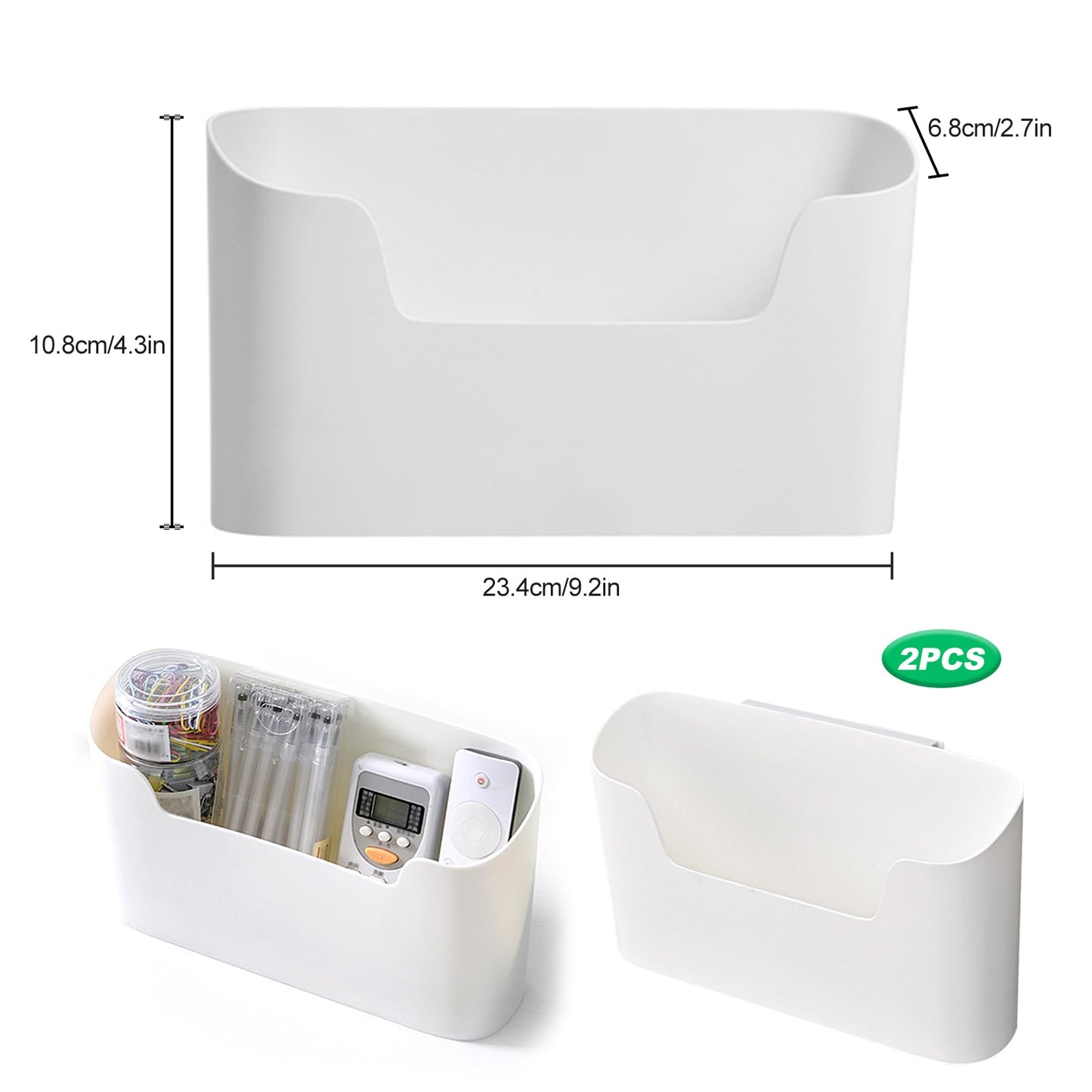 SXCCNW Küchenschranktür Aufbewahrungsbox, 2 Stück Selbstklebendes Wandmontierte Aufbewahrungsbox Ohne Bohren Aufbewahrungsbox Selbstklebendes Wandmontierte für küche küchenschrank Bad Weiß