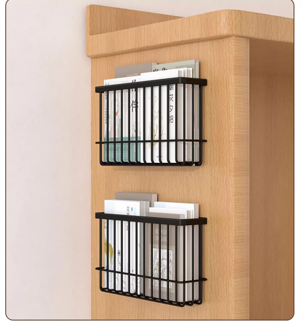 EigPluy 2 Stück Küchenschranktür-Aufbewahrungsbox,Selbstklebendes Wandmontierte Aufbewahrungsboxen, Schrank/Badezimmer/Kühlschrank Kleine Gegenstände Organizer Aufbewahrungsbox (Schwarz)