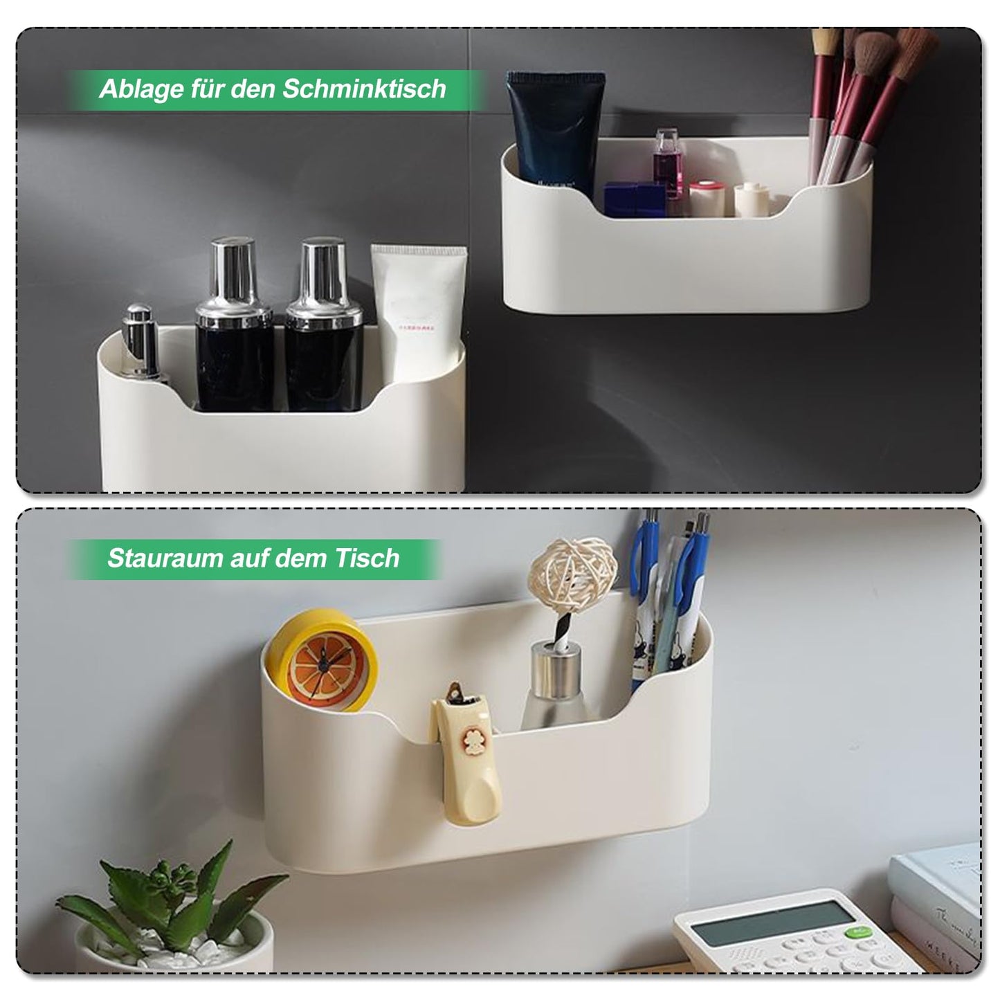 SXCCNW Küchenschranktür Aufbewahrungsbox, 2 Stück Selbstklebendes Wandmontierte Aufbewahrungsbox Ohne Bohren Aufbewahrungsbox Selbstklebendes Wandmontierte für küche küchenschrank Bad Weiß