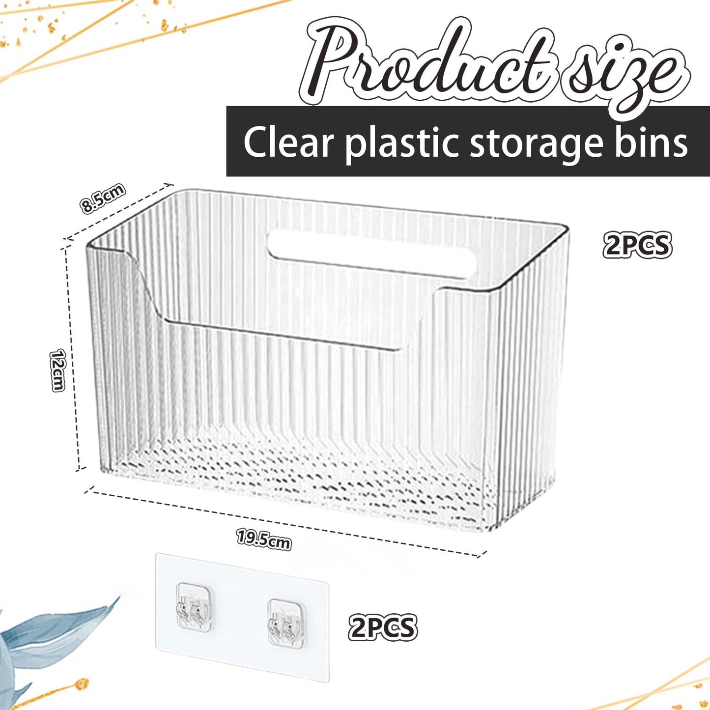 Kotkiddy 2 Stück Wandmontierter Organisator Korb, Badezimmer Organizer, Küchenschrank OrganizerDusche Caddy Stapelbar Klarer Makeup Organisator