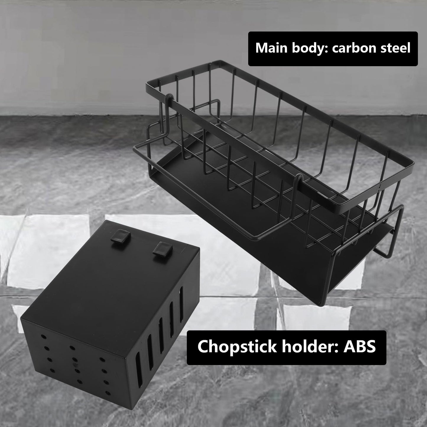 ASelected Spülbecken Organizer Küchen Organizer Spüle Organizer mit Selbstentleerender Ablaufwanne und Spüllappenhalter für Küche & Badezimmer