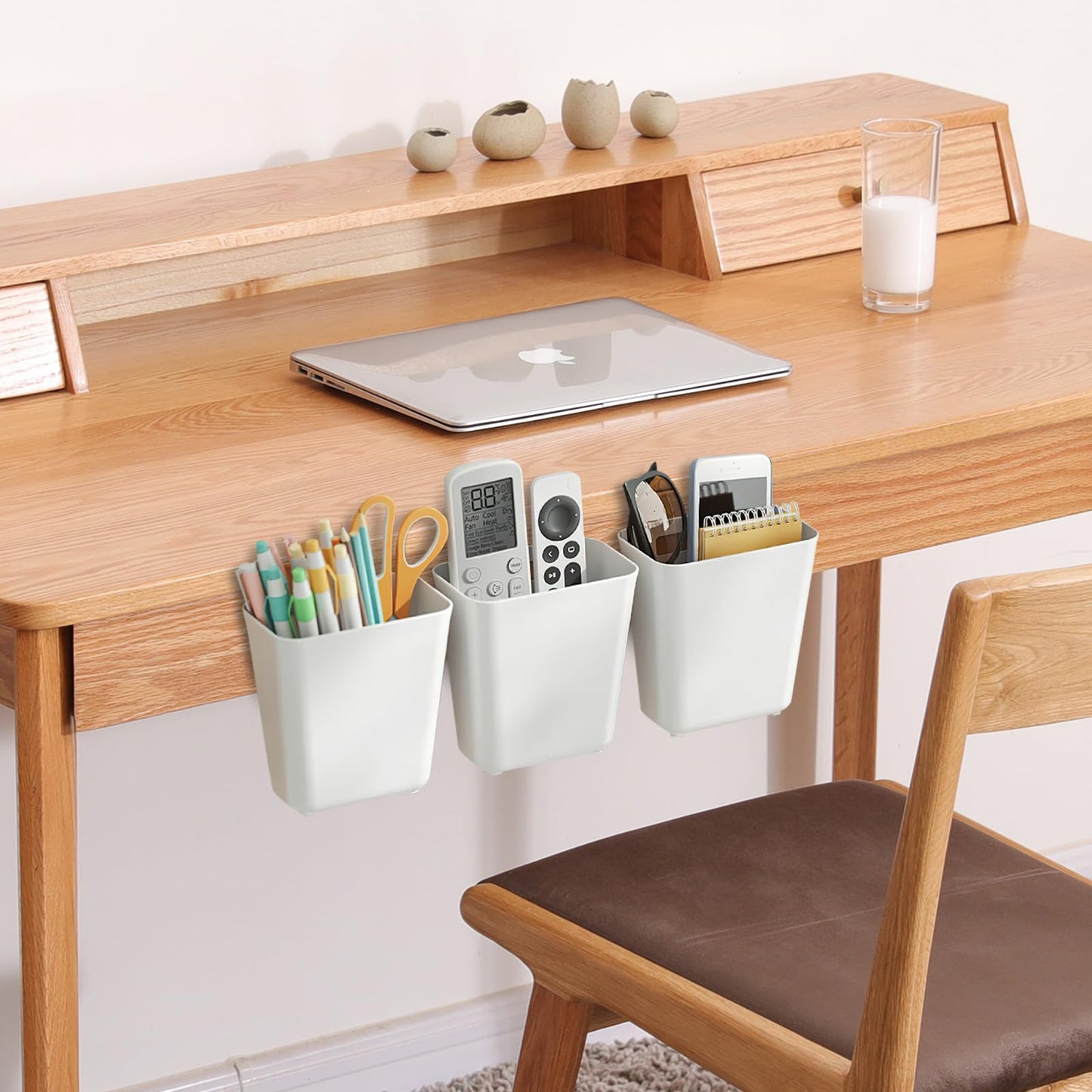 Collazoey 4 Stück Selbstklebende wandmontierte Aufbewahrungsbox,Küchenschranktür Aufbewahrungsbox,Badezimmer Organizer,für Schrank,Badezimmer,Kühlschrank Kleine Gegenstände Organizer Aufbewahrungsbox