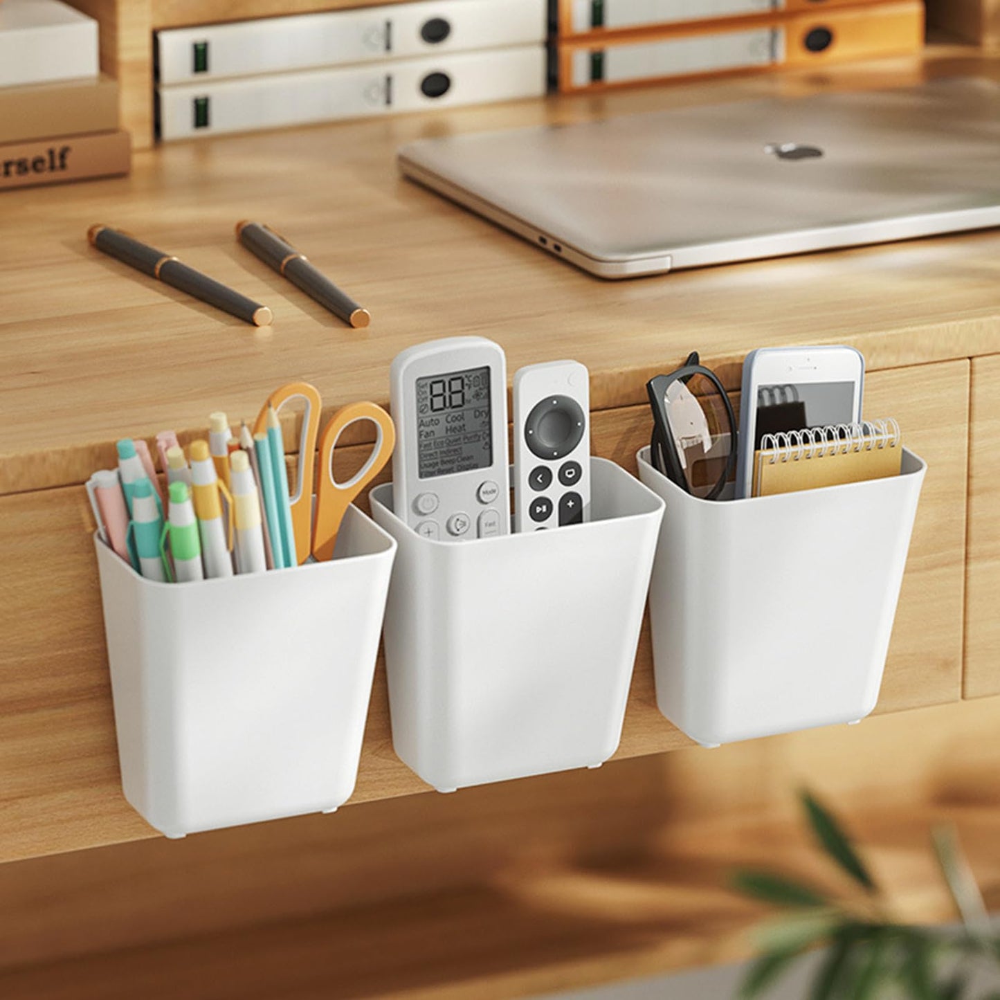 ASelected 6 Stück Küchen Organizer Selbstklebende Wandmontierte Aufbewahrungsbox Küchenschranktür-Aufbewahrungsbox für Schrank,Badezimmer,Kühlschrank, Wohnzimmer