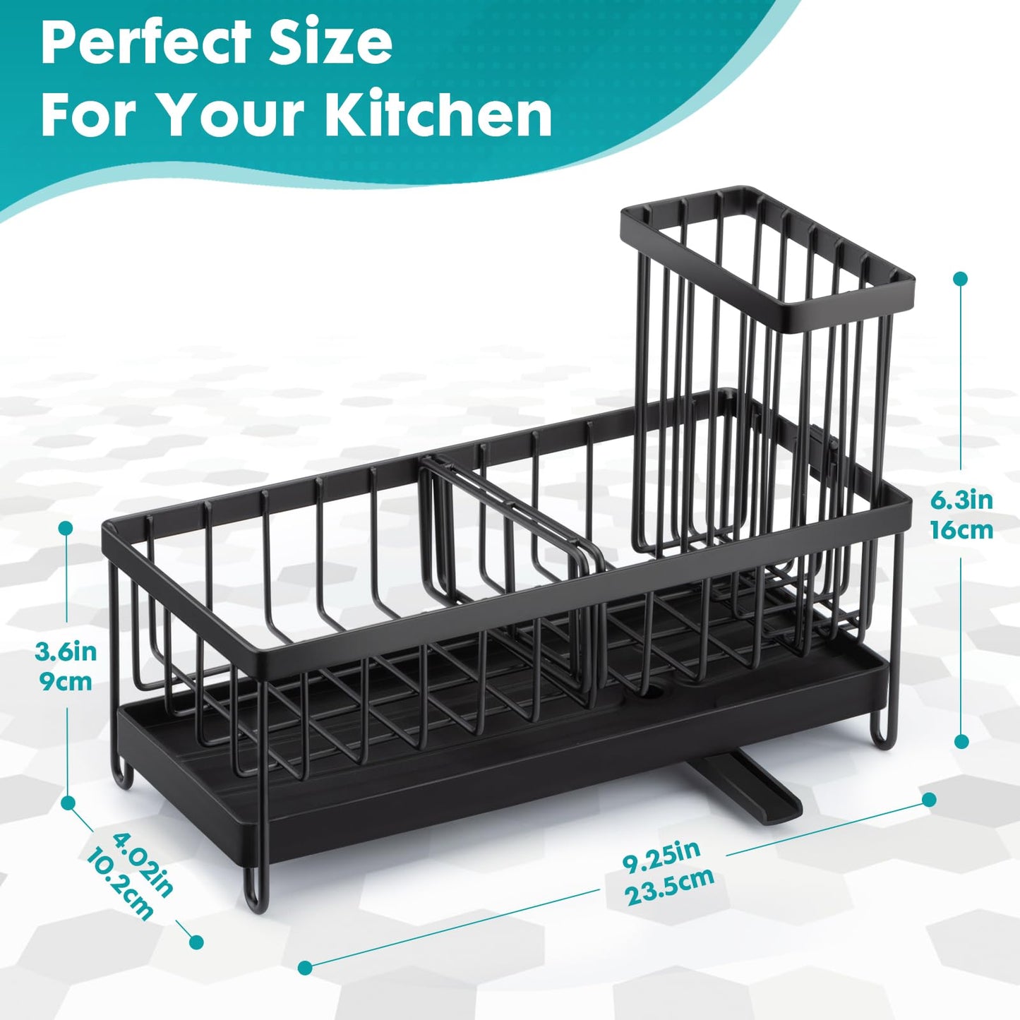 Sinnsally Spülbecken Organizer Küchen,Sink Caddy Kitchen Organizer Schwammhalter Spülorganizer Edelstahl Spülmittel Halterung Küchenorganisation Spüle Spülutensilien Aufbewahrung Waschbecken Abwasch