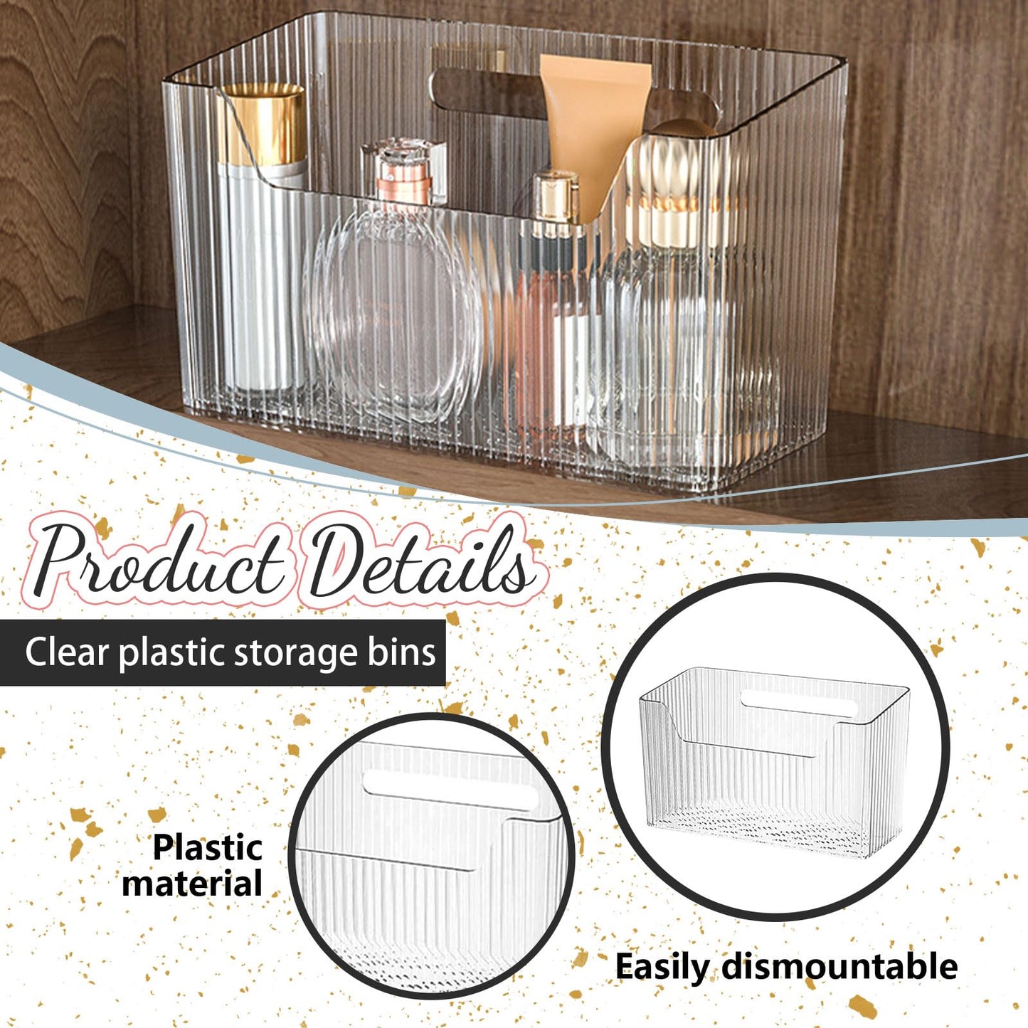 Kotkiddy 2 Stück Wandmontierter Organisator Korb, Badezimmer Organizer, Küchenschrank OrganizerDusche Caddy Stapelbar Klarer Makeup Organisator
