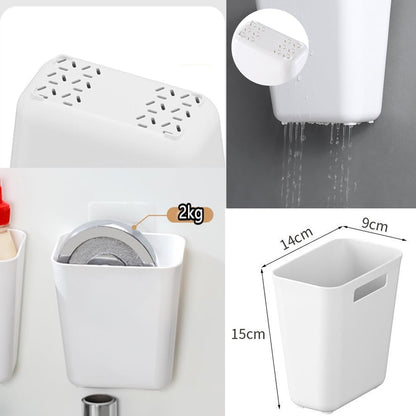 Zikenis 4 Stück Selbstklebende wandmontierte Aufbewahrungsbox,Badezimmer Organizer,Küchenschranktür-Aufbewahrungsbox,für Schrank,Badezimmer,Kühlschrank Kleine Gegenstände Organizer
