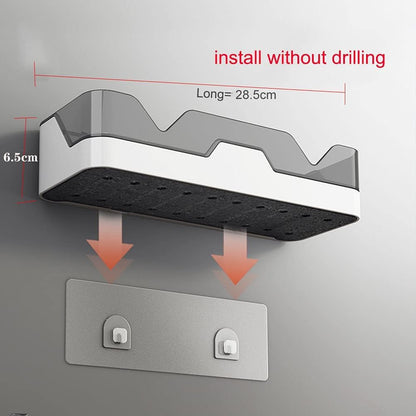EigPluy 2 Stück Badezimmer Regal, Ohne Bohren Badezimmerregale, Duschregal Plastik Duschkörbe an der Wand montiert für Küchen und Badezimmer(mit 1-Seifenschalen und 4-Haken)