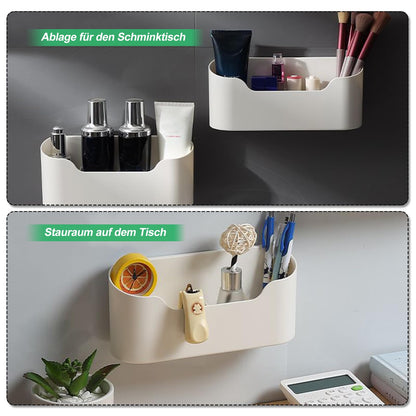 SXCCNW Küchenschranktür Aufbewahrungsbox, 2 Stück Selbstklebendes Wandmontierte Aufbewahrungsbox Ohne Bohren Aufbewahrungsbox Selbstklebendes Wandmontierte für küche küchenschrank Bad Weiß