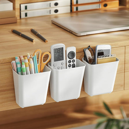 Zikenis 4 Stück Selbstklebende wandmontierte Aufbewahrungsbox,Badezimmer Organizer,Küchenschranktür-Aufbewahrungsbox,für Schrank,Badezimmer,Kühlschrank Kleine Gegenstände Organizer