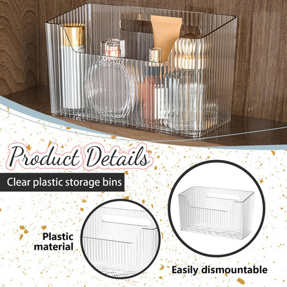 Kotkiddy 2 Stück Wandmontierter Organisator Korb, Badezimmer Organizer, Küchenschrank OrganizerDusche Caddy Stapelbar Klarer Makeup Organisator